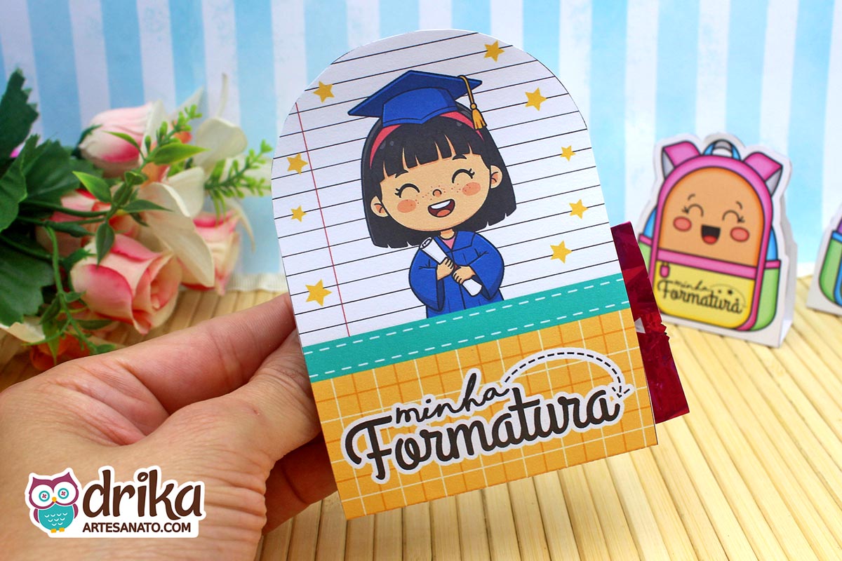 Porta-bombom Meninas Cute: 5 modelos de Formatura ABC