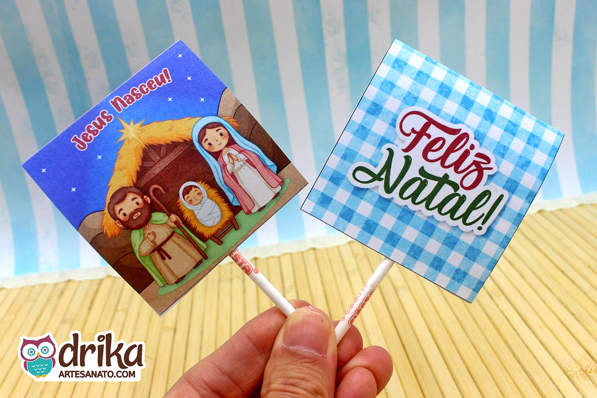 Capinha para Pirulito Jesus Nasceu: 3 Modelos