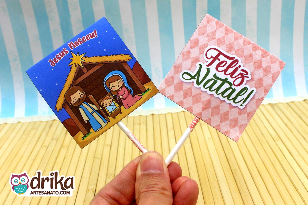 Capinha para Pirulito Jesus Nasceu: 3 Modelos