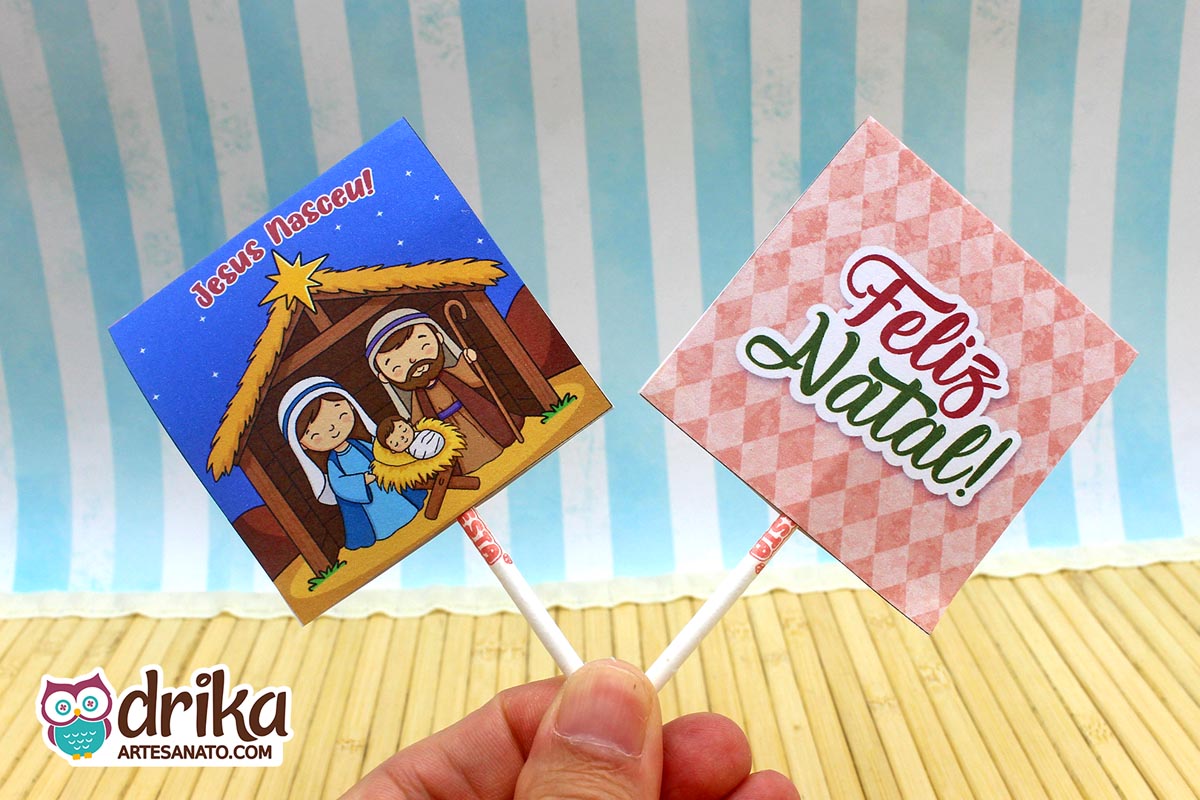 Capinha para Pirulito Jesus Nasceu: 3 Modelos