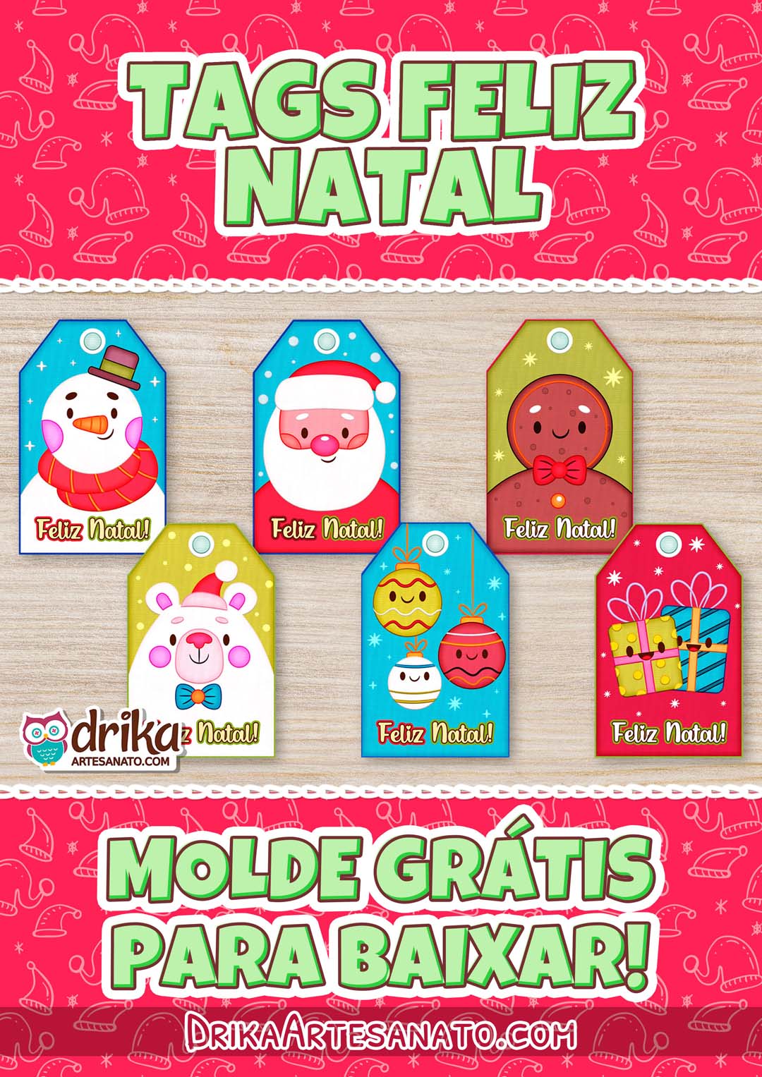 Tag Feliz Natal para Imprimir Gr&aacute;tis: 8 Modelos que Voc&ecirc; vai Amar!