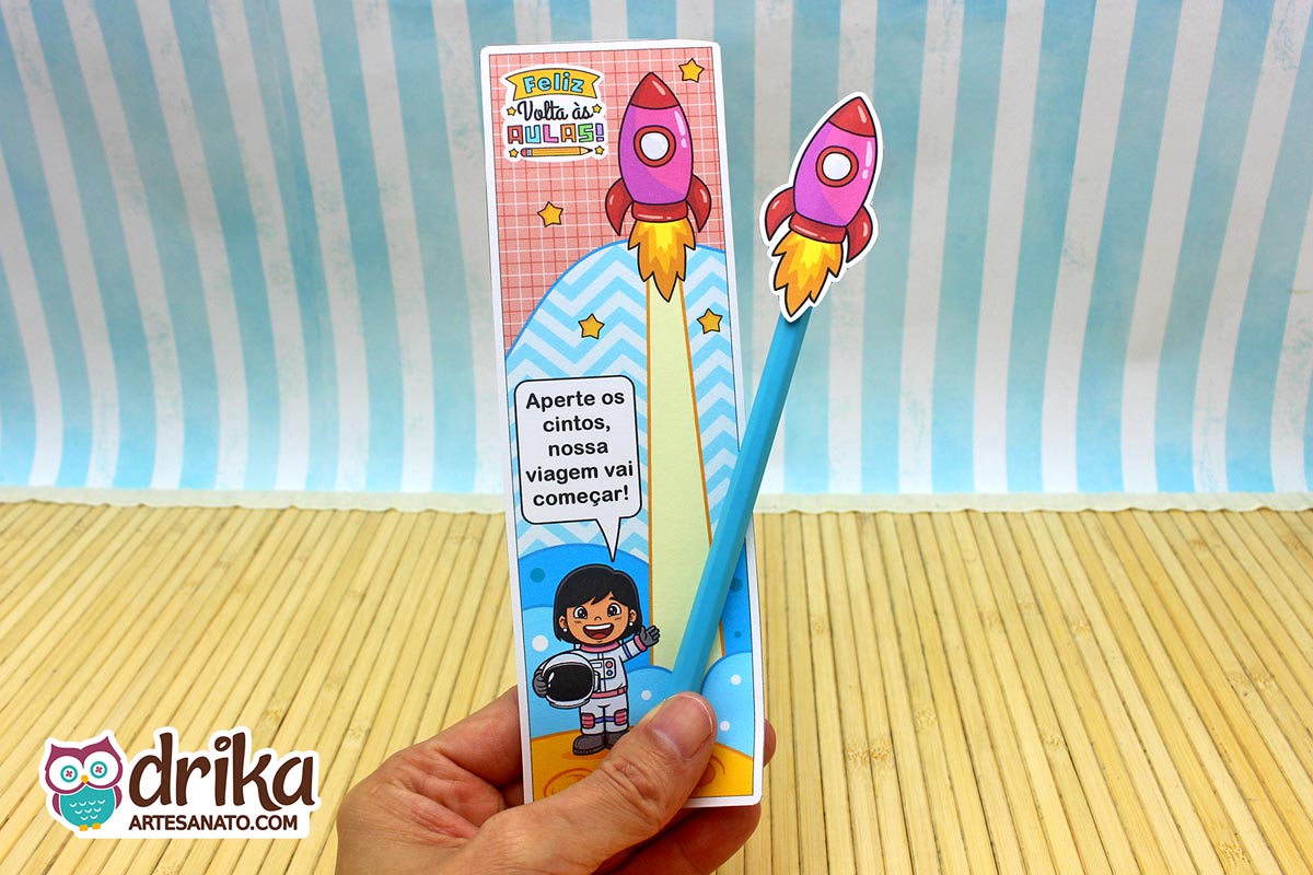 Cart&atilde;o Porta-l&aacute;pis Astronauta Meninas: 3 Modelos