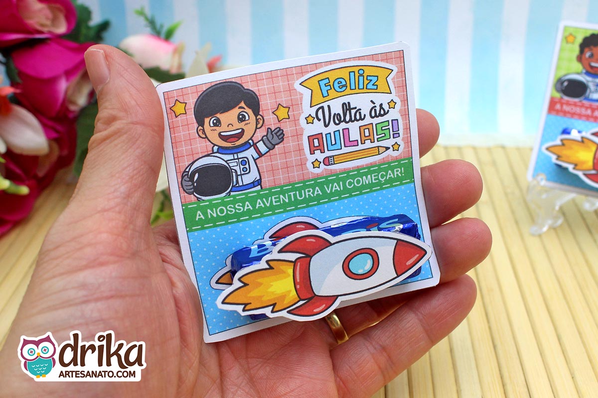 Lembrancinha de Volta &agrave;s Aulas: Porta-bis Astronautas Meninas