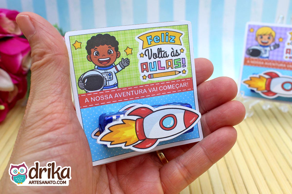 Lembrancinha de Volta &agrave;s Aulas: Porta-bis Astronautas Meninas