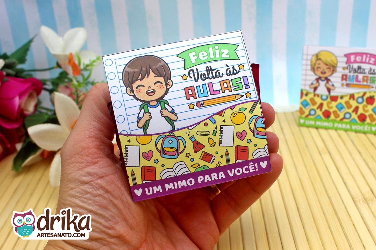 Lembrancinha de Volta &agrave;s Aulas: Porta-bombom Meninos Cute