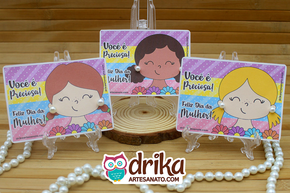 Lembrancinha de Dia da Mulher: Cart&atilde;o de P&eacute;rola Mulher