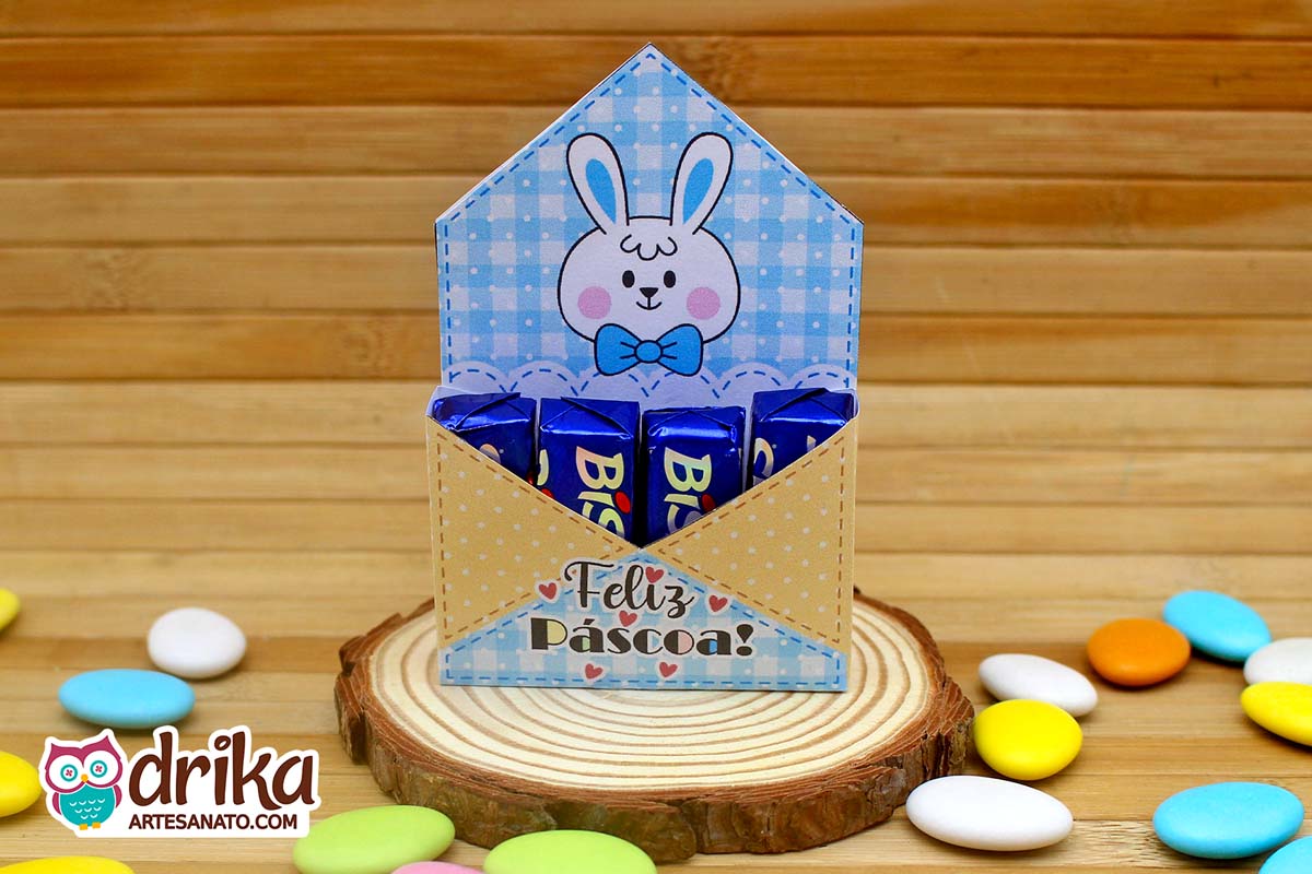 Lembrancinhas de Páscoa para Imprimir: Caixinha Envelope para Bis