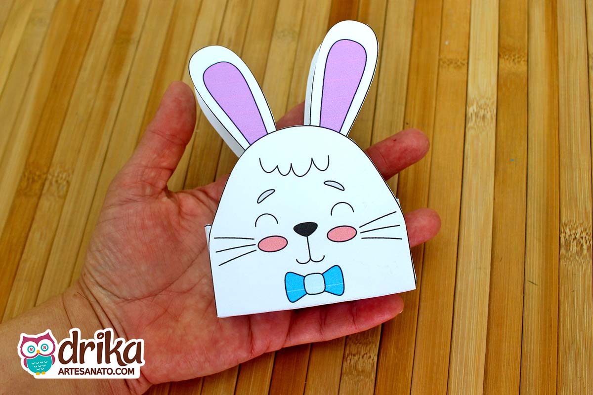 Lembrancinhas de Páscoa para Imprimir: Caixinha de Coelhos Cute