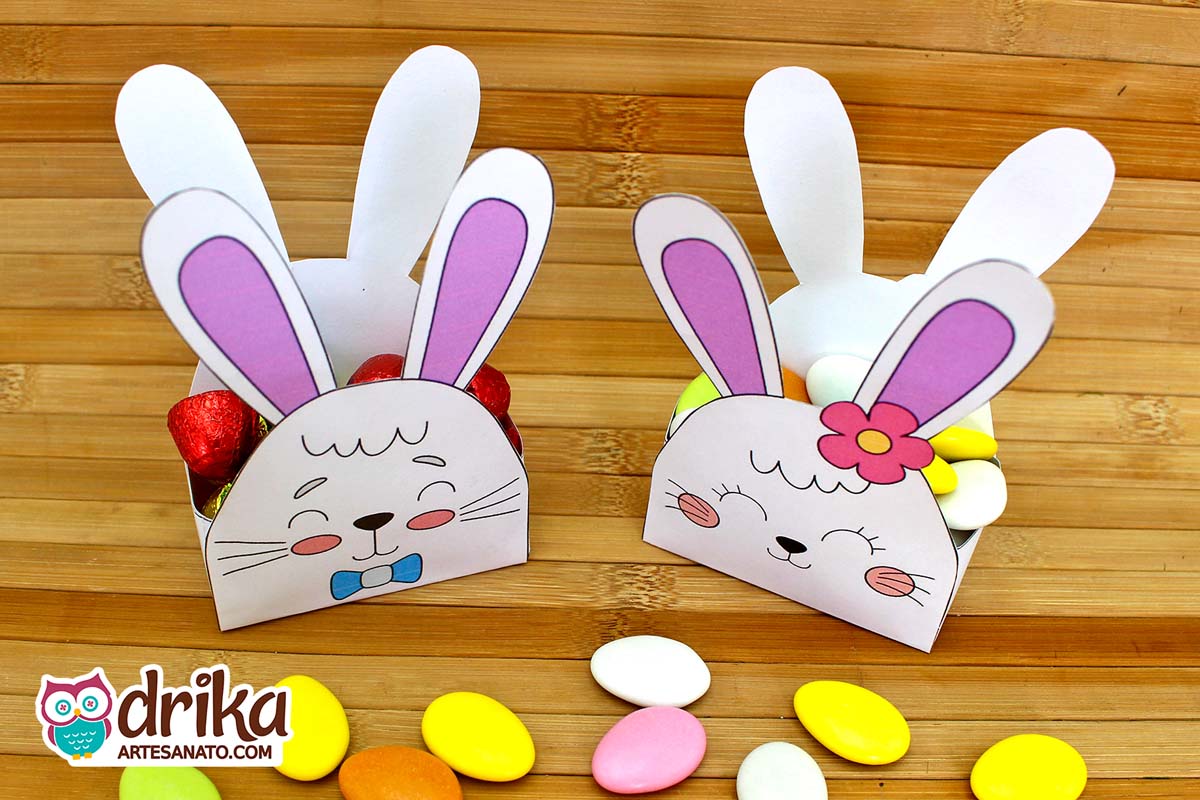 Lembrancinhas de Páscoa para Imprimir: Caixinha de Coelhos Cute
