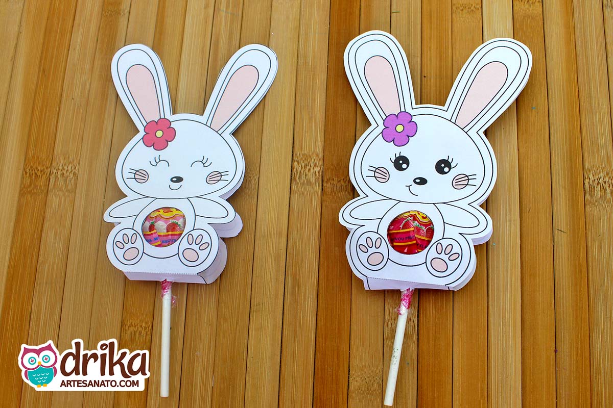 Lembrancinhas de Páscoa para Imprimir: Porta Pirulito