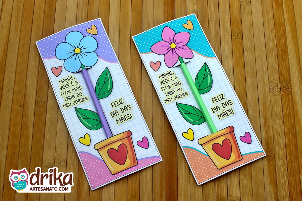 Lembrancinhas de Dia das M&atilde;es: Porta L&aacute;pis de Flor