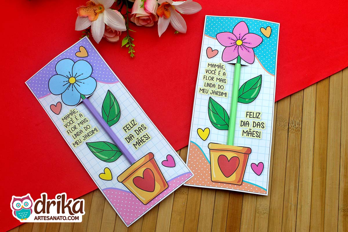 Lembrancinhas de Dia das M&atilde;es: Porta L&aacute;pis de Flor