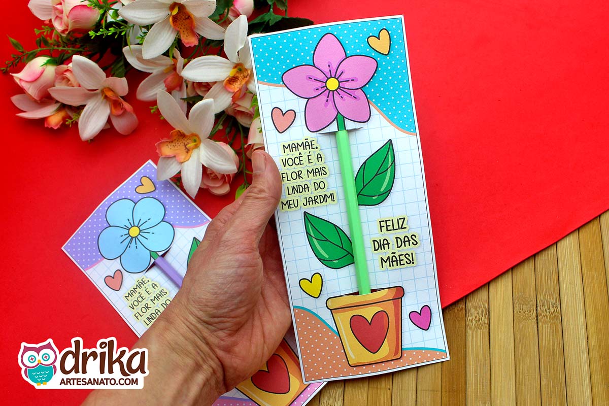 Lembrancinhas de Dia das M&atilde;es: Porta L&aacute;pis de Flor