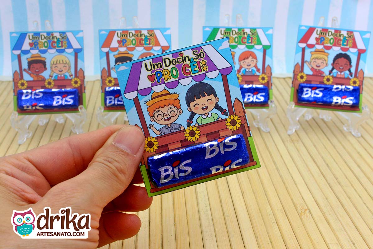Lembrancinha de Festa Junina: Porta-bis Casal de Caipiras Cute