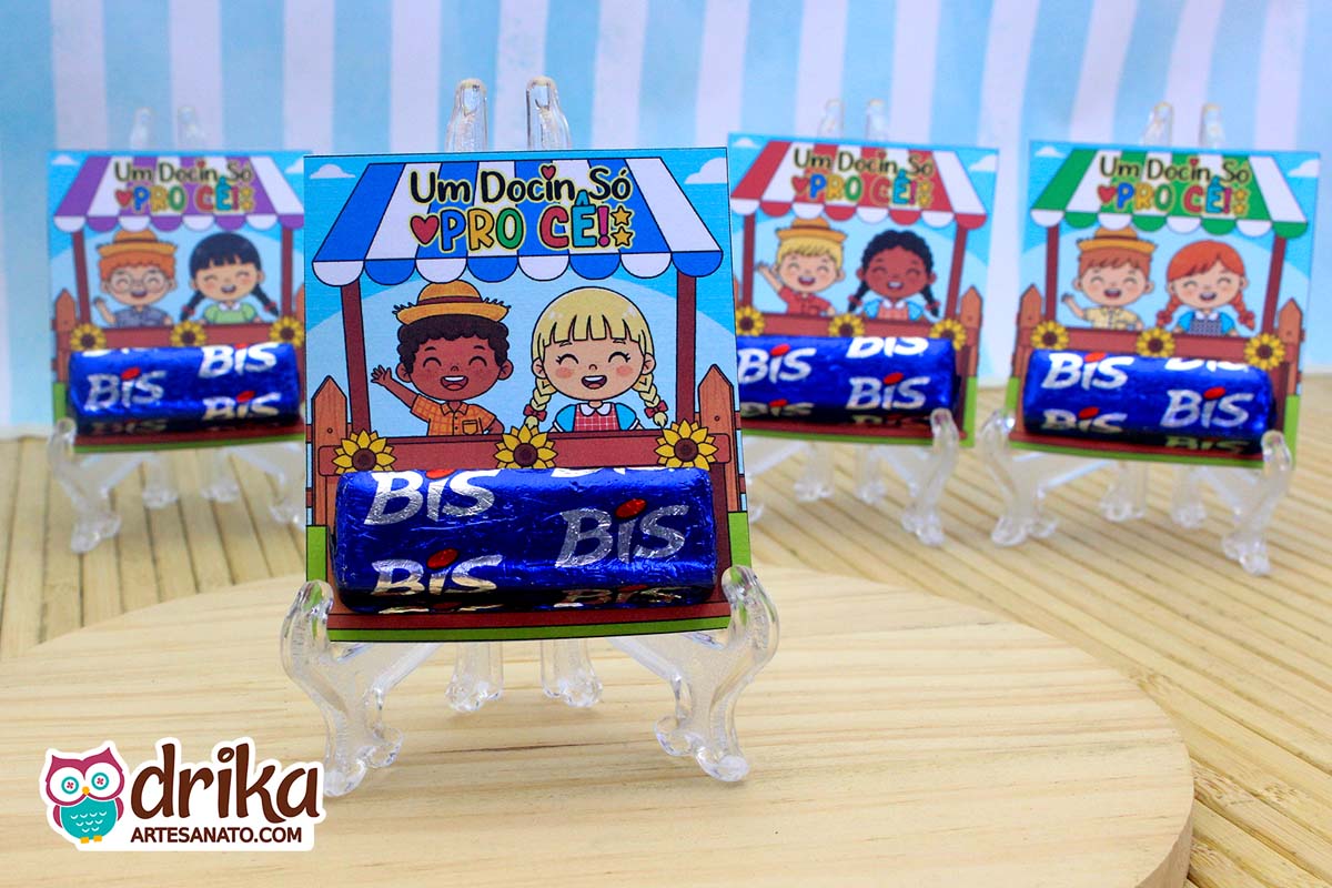 Lembrancinha de Festa Junina: Porta-bis Casal de Caipiras Cute