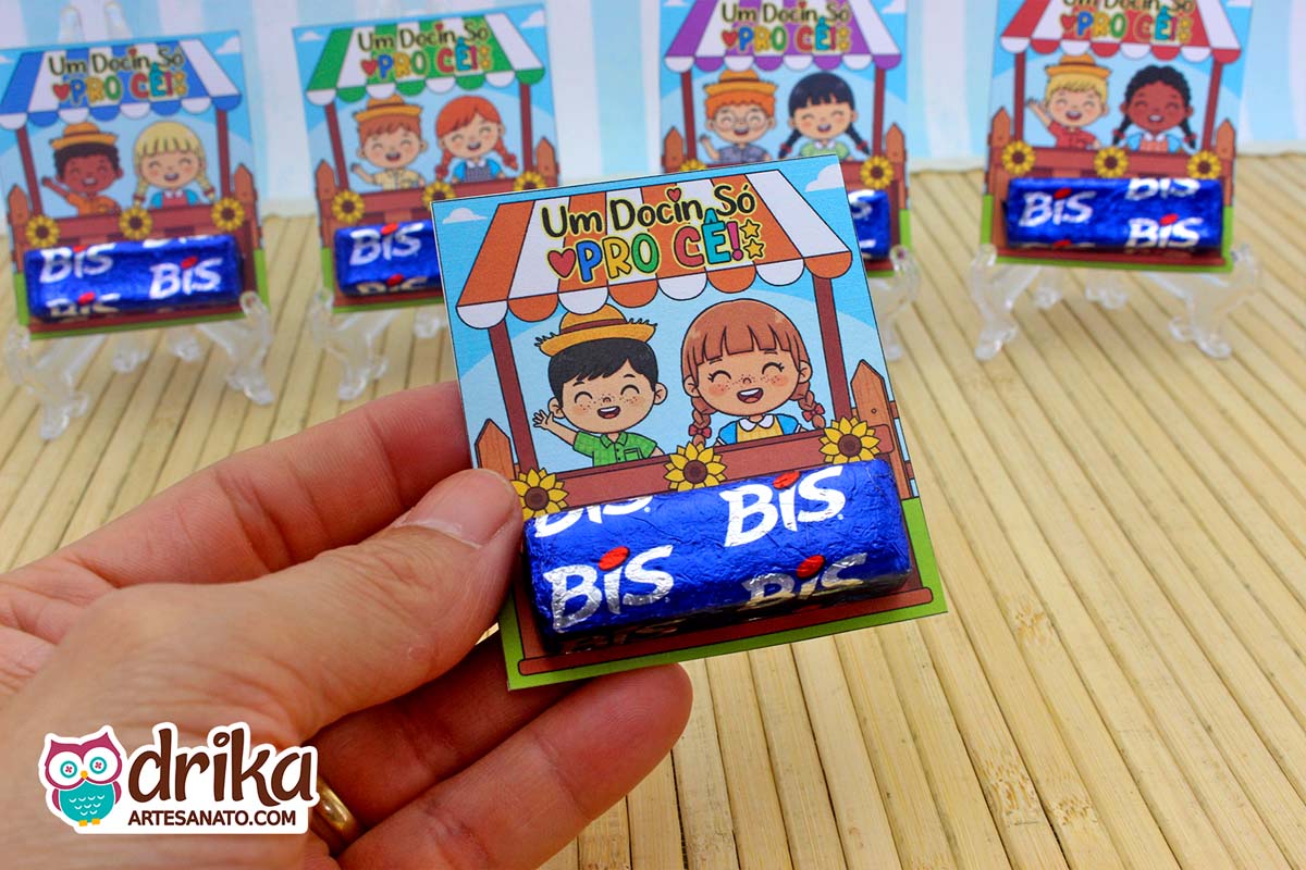 Lembrancinha de Festa Junina: Porta-bis Casal de Caipiras Cute