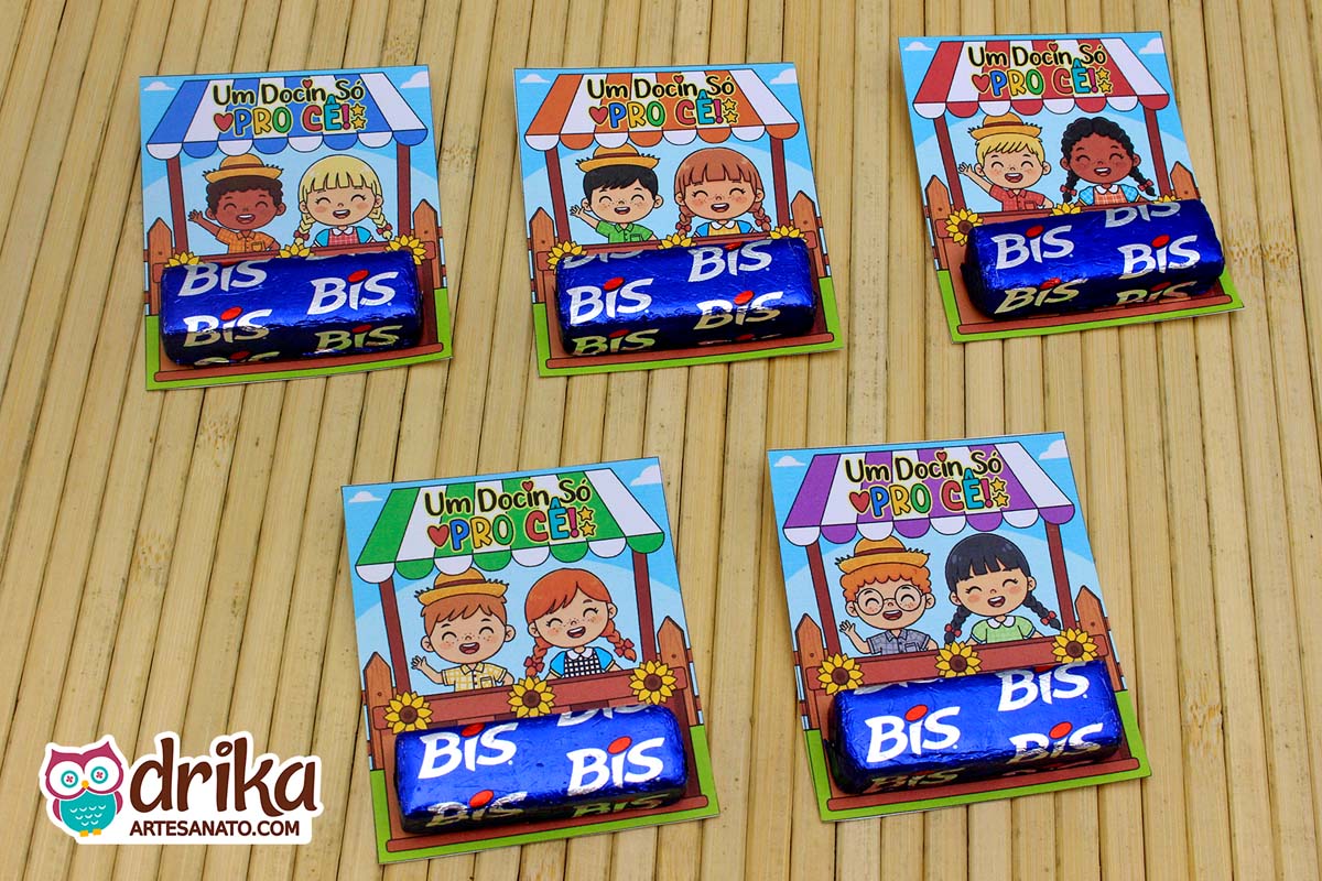 Lembrancinha de Festa Junina: Porta-bis Casal de Caipiras Cute