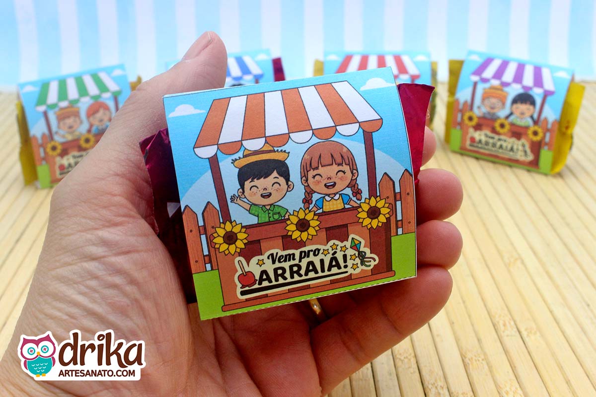 Lembrancinha de Festa Junina: Porta-bombom de Caipiras Cute