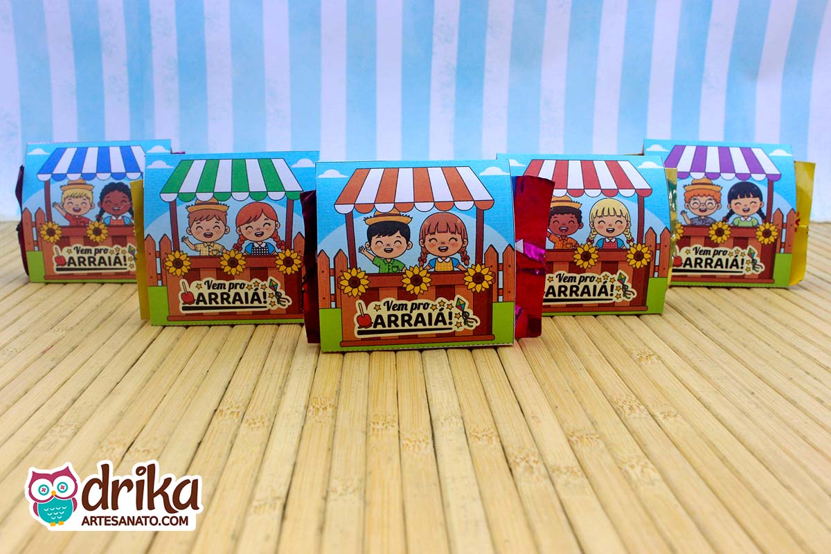 Lembrancinha de Festa Junina: Porta-bombom de Caipiras Cute