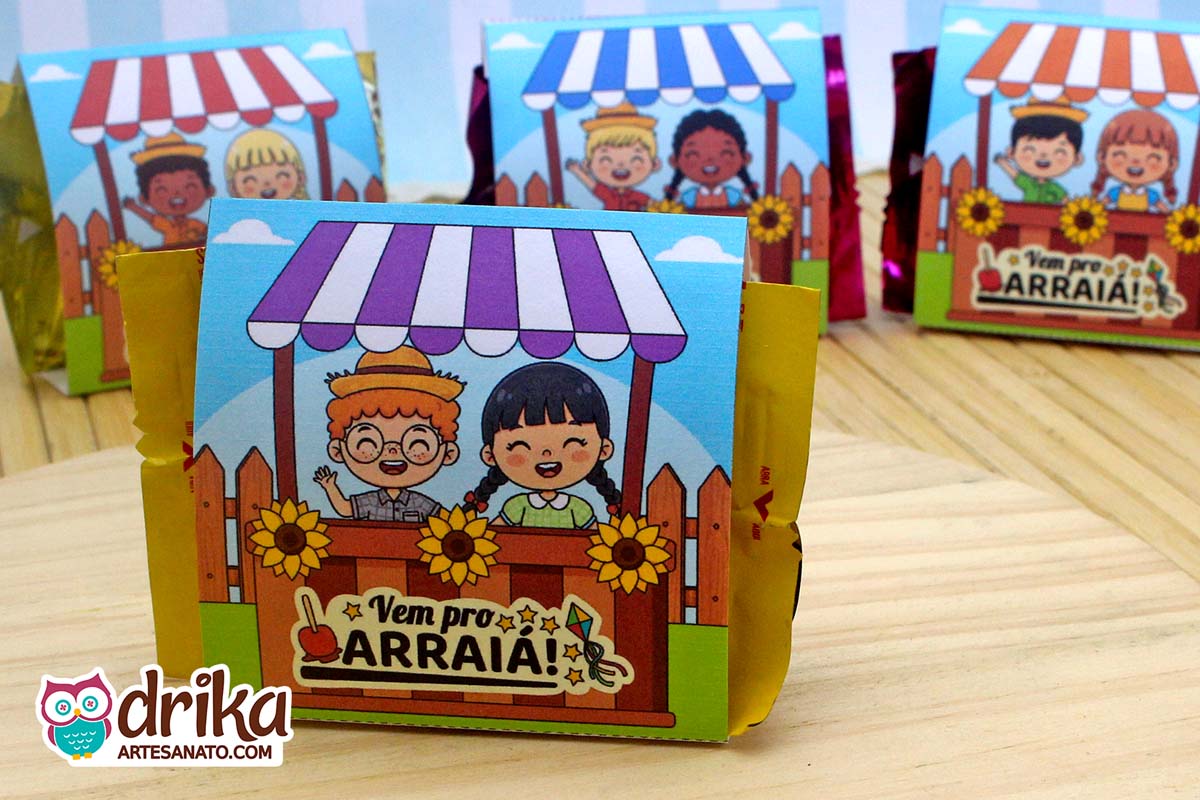 Lembrancinha de Festa Junina: Porta-bombom de Caipiras Cute