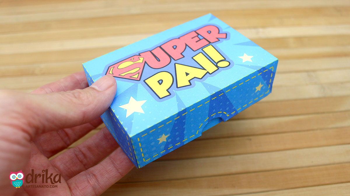 Lembrancinha de Dia dos Pais para Imprimir: Caixinha Super Pai