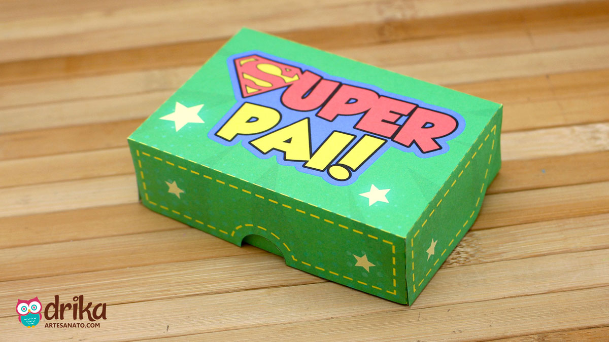 Lembrancinha de Dia dos Pais para Imprimir: Caixinha Super Pai