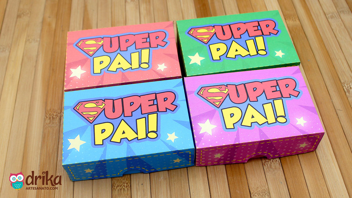 Lembrancinha de Dia dos Pais para Imprimir: Caixinha Super Pai