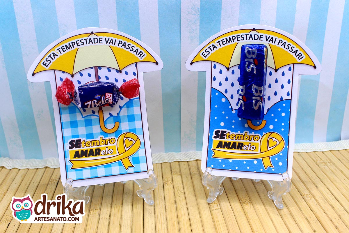 Lembrancinha do Setembro Amarelo: Porta-bis Guarda-chuva
